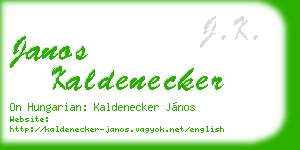 janos kaldenecker business card