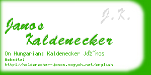 janos kaldenecker business card